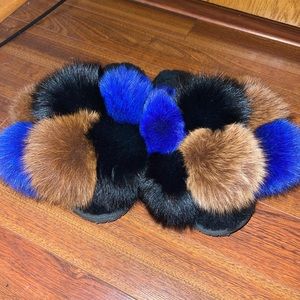 Womens Slippers, Cute furry FILP Flops Slides Comfortable Fur Slippers for Women